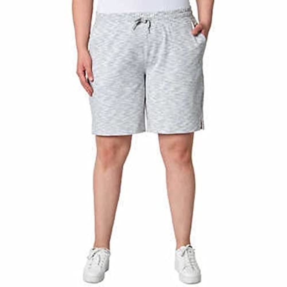 888. Mondetta Women's Active Bermuda Short (XX-Large, Light Grey Combo)